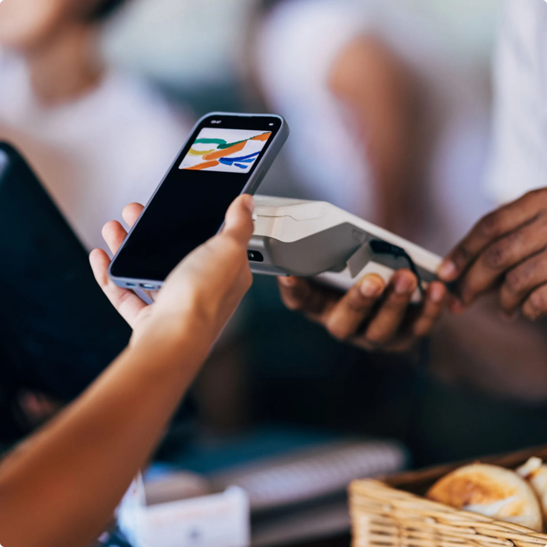 Phone making contactless payment