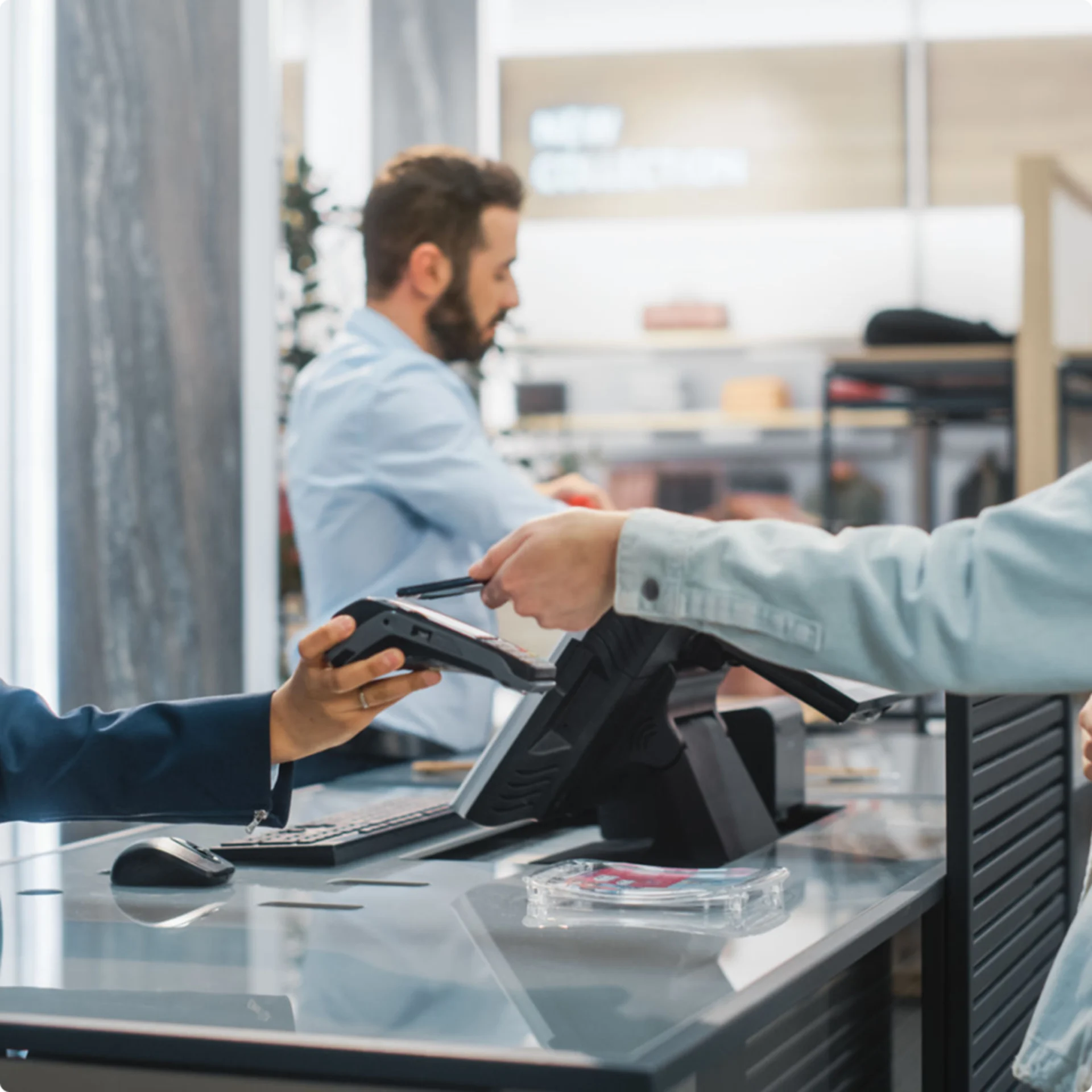 Retail transaction with card reader